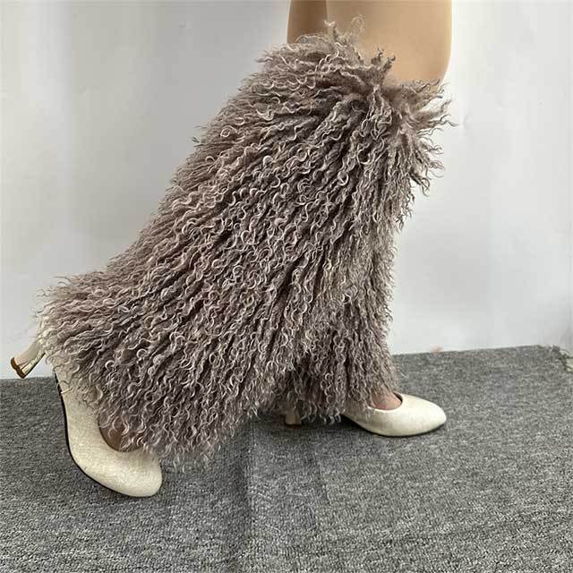 Faux Wool Fuzzy Leg Socks