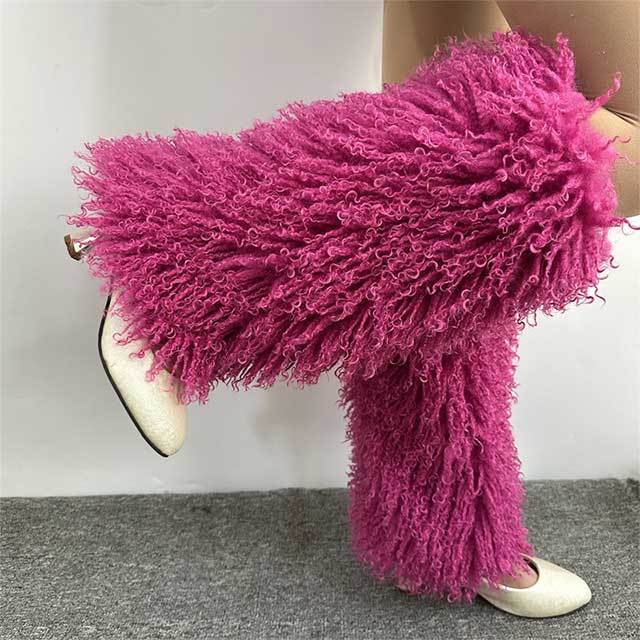 Faux Wool Fuzzy Leg Socks