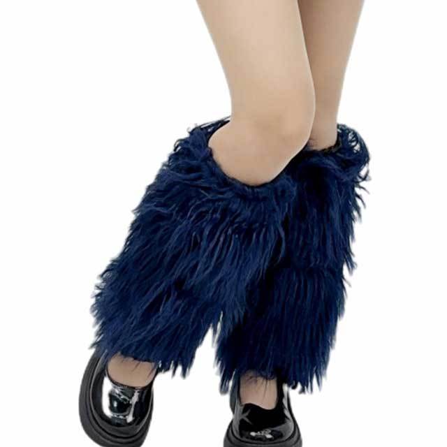 Candy Color Faux Fuzzy Leg Socks