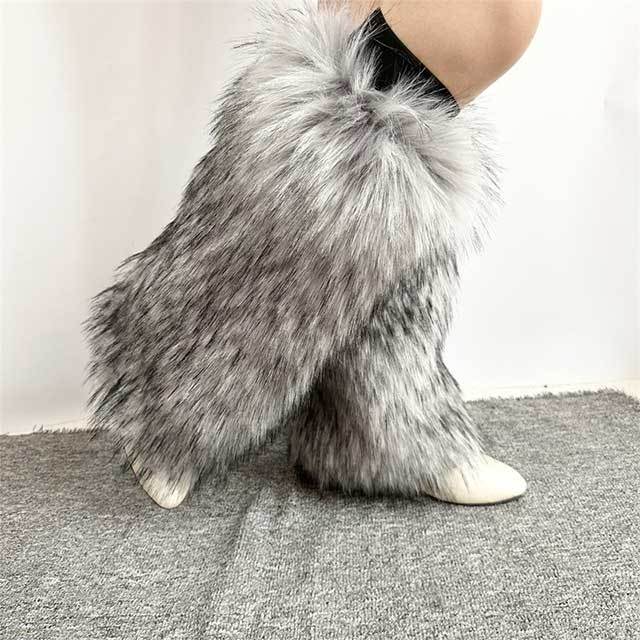 Fuzzy Plush Faux Fur Leg Socks