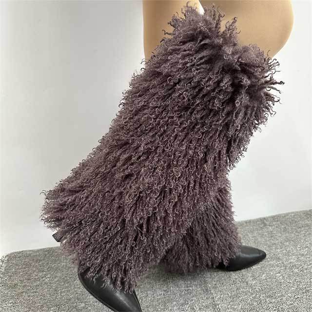 Faux Wool Fuzzy Leg Socks