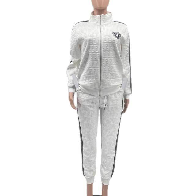 Fashion Embroidery Embossing Fall Tracksuit Set