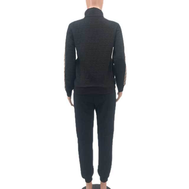 Fashion Embroidery Embossing Fall Tracksuit Set