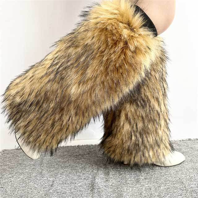 Fuzzy Plush Faux Fur Leg Socks