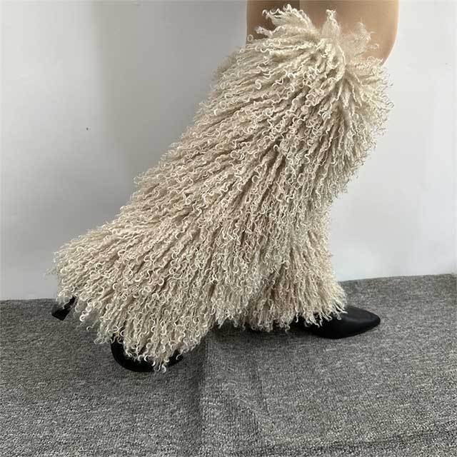 Faux Wool Fuzzy Leg Socks