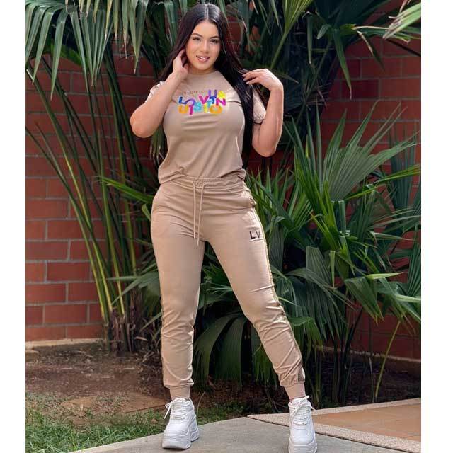 Printed Short Sleeve Casual Jogging Suit