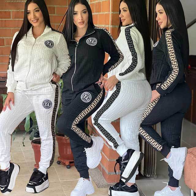 Fashion Embroidery Embossing Fall Tracksuit Set