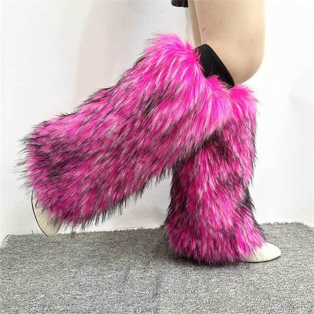Fuzzy Plush Faux Fur Leg Socks