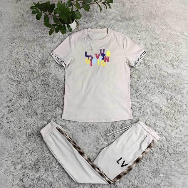 Printed Short Sleeve Casual Jogging Suit