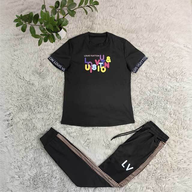 Printed Short Sleeve Casual Jogging Suit