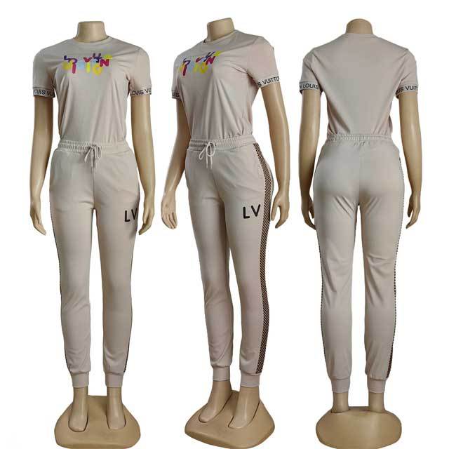Printed Short Sleeve Casual Jogging Suit