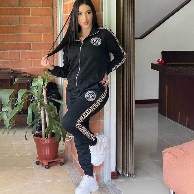 Fashion Embroidery Embossing Fall Tracksuit Set
