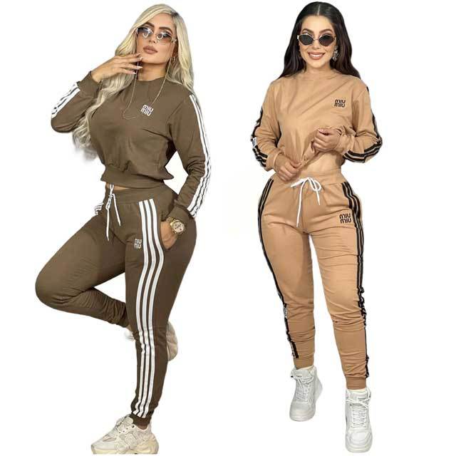 Embroidery Long Sleeve Fall Jogging Suit