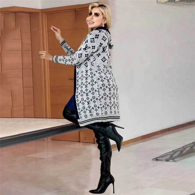 Knit Fashion Hooded Cardigan Coat