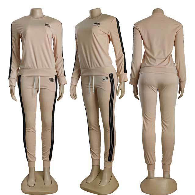 Embroidery Long Sleeve Fall Jogging Suit