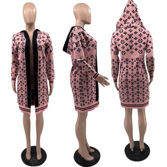 Knit Fashion Hooded Cardigan Coat