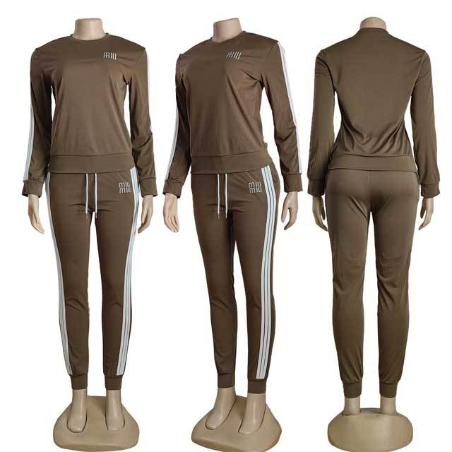 Embroidery Long Sleeve Fall Jogging Suit