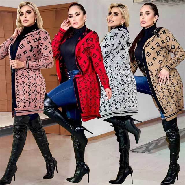 Knit Fashion Hooded Cardigan Coat
