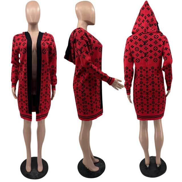Knit Fashion Hooded Cardigan Coat