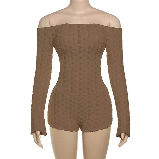 Knit Bell Sleeve Backless Romper