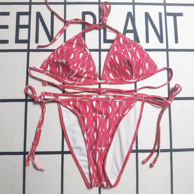 Printed Strappy Sexy Bikini Set