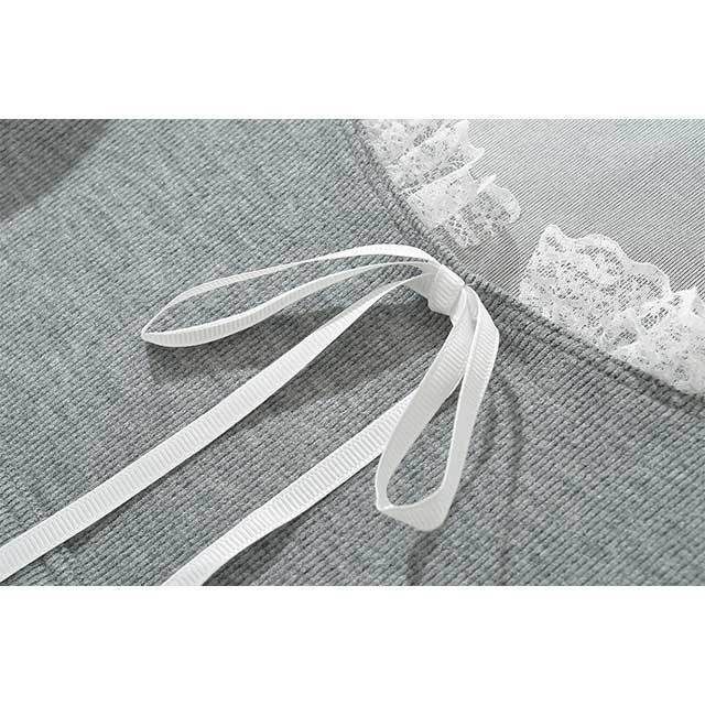 Lace Hooded Top Mini Short Set