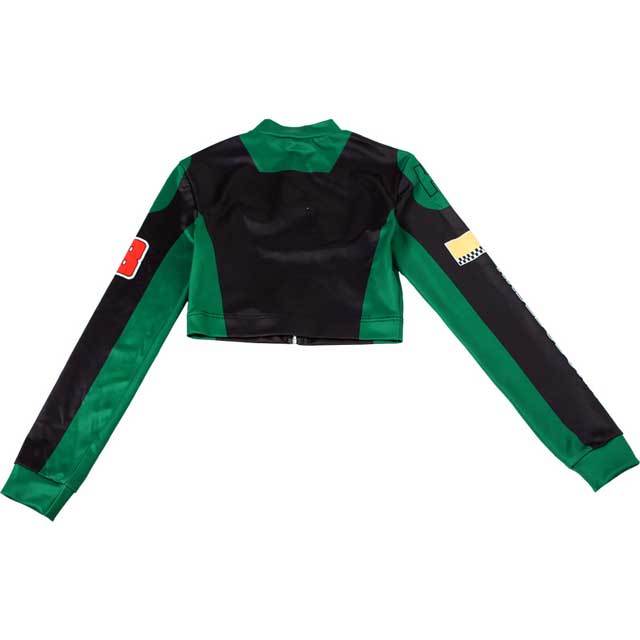 Color Block Crop Baseball Jacket