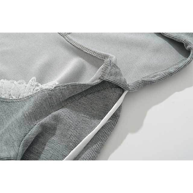 Lace Hooded Top Mini Short Set
