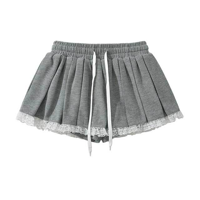 Lace Hooded Top Mini Short Set