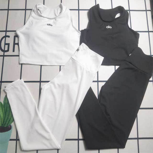 Letter Print Tank Top Skinny Jogging Suit