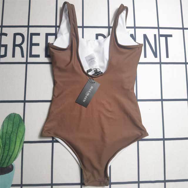 Letter Print Sleeveless One Piece Swimsuit