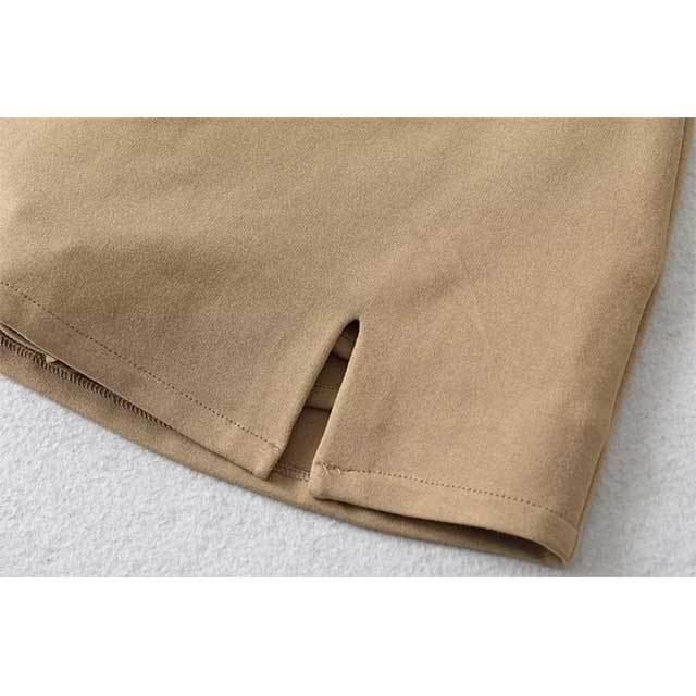 Retro V-waist Split Skirt