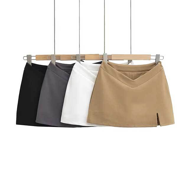 Retro V-waist Split Skirt