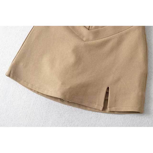 Retro V-waist Split Skirt