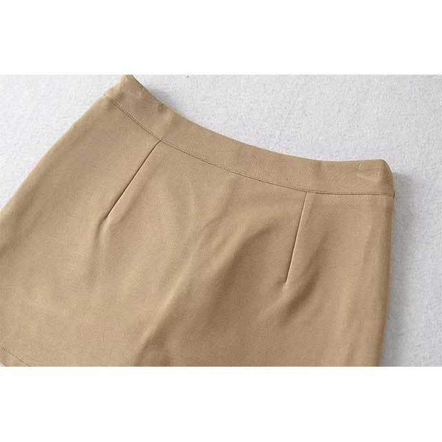 Retro V-waist Split Skirt