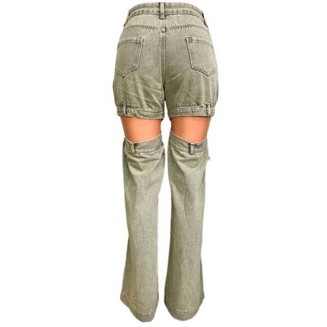 Hollow Out Vintage Cargo Jeans