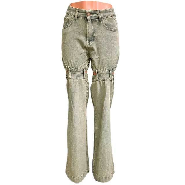 Hollow Out Vintage Cargo Jeans