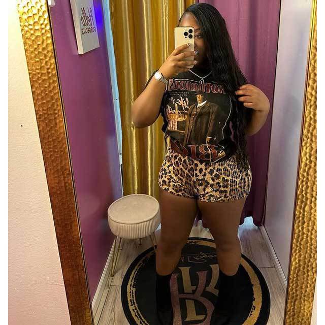 Leopard Sequin Fitted Shorts