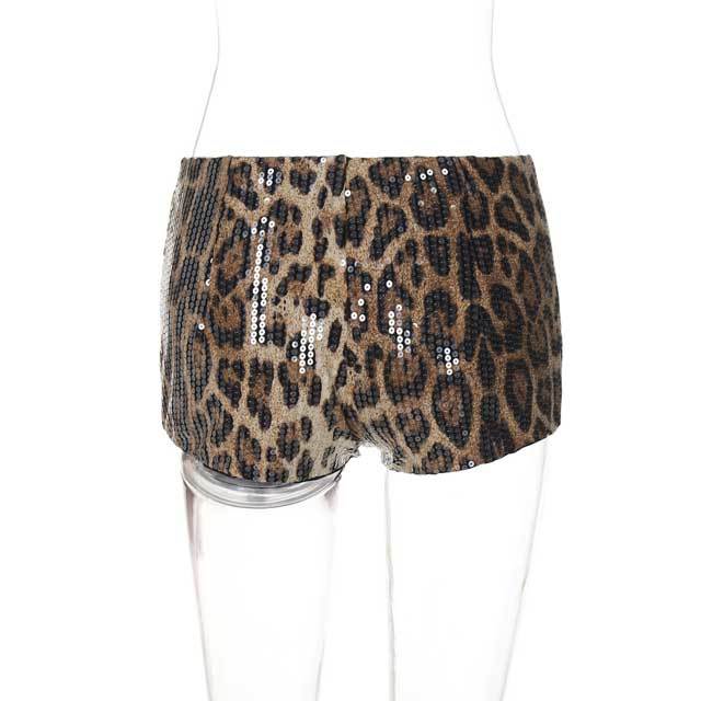 Leopard Sequin Fitted Shorts