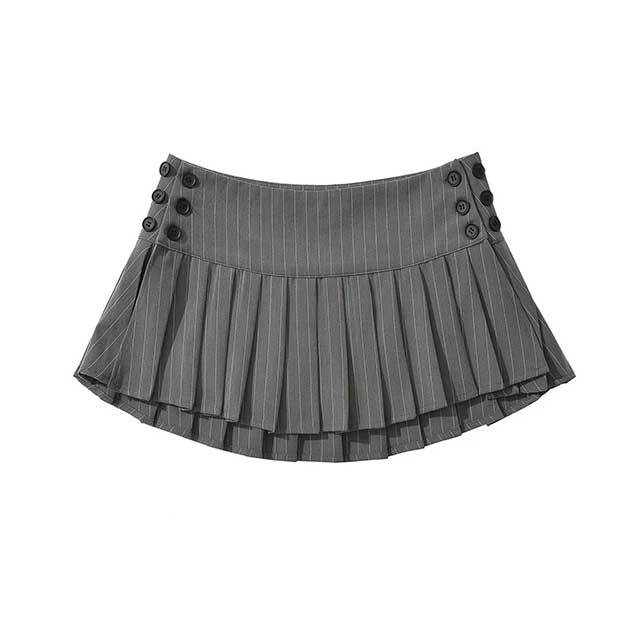 Color Block Blouse Shirt Top Pleated Skirt Set