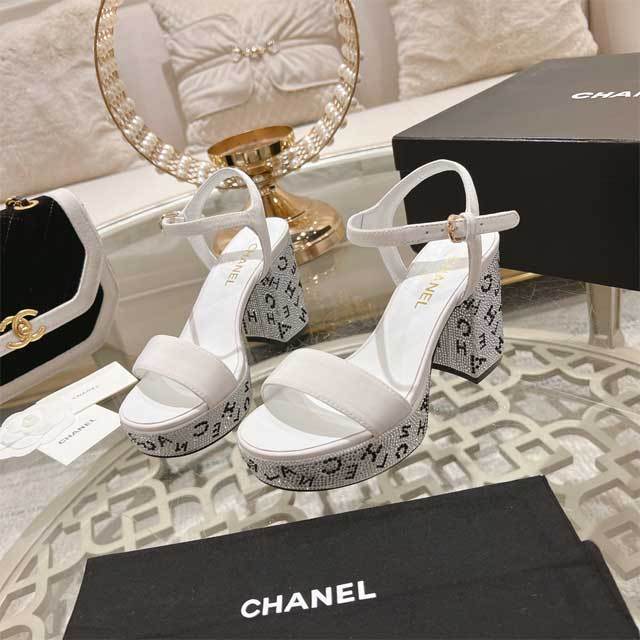 Rhinestones Chunky Heeled Sandals