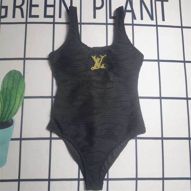 Embroidery Sleeveless One Piece Swimsuit
