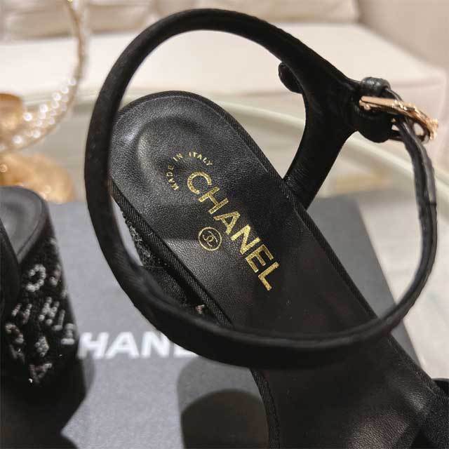 Rhinestones Chunky Heeled Sandals