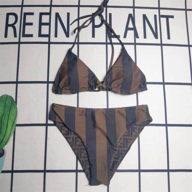 Striped Strappy Sexy Bikini Set