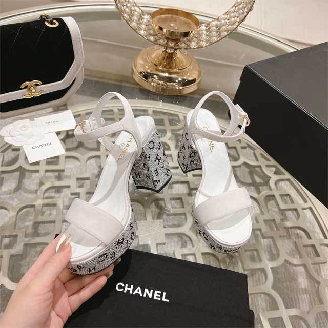 Rhinestones Chunky Heeled Sandals