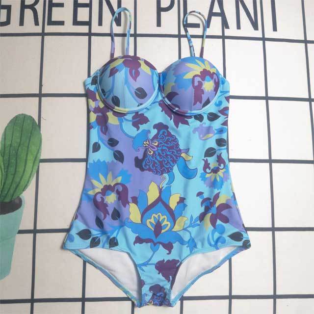 Floral Print Cami One Piece Swimsuit