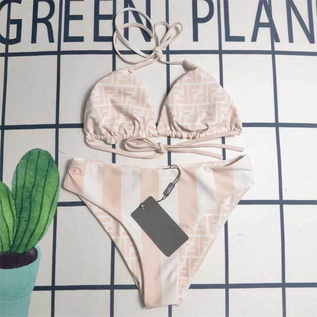 Striped Strappy Sexy Bikini Set