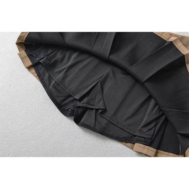 High-waisted Pleated Skirt with Bow Decoration