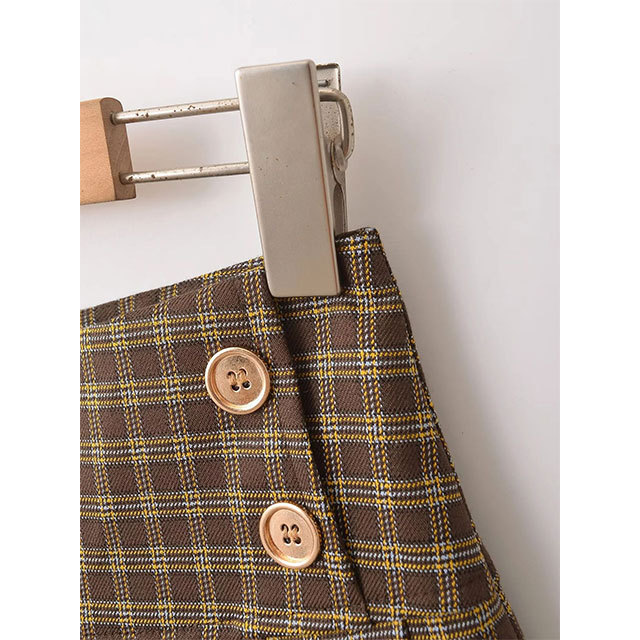 Bell Sleeve Crop Shirt Plaid Pleated Mini Skirt Set