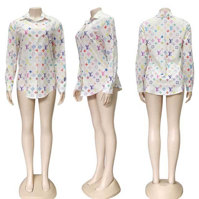 Printed Long Sleeve Casual Shirt Top